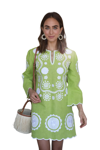 Alice Mini Dress in Lime