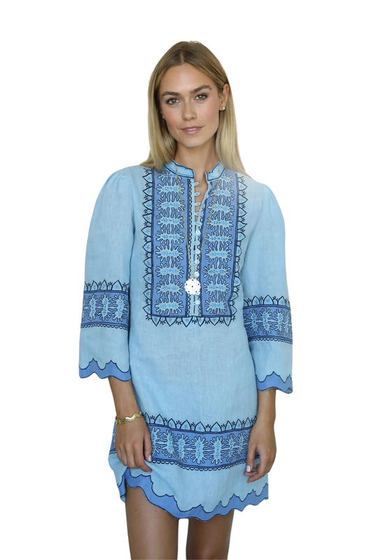 Sabine Mini Dress in Light Blue