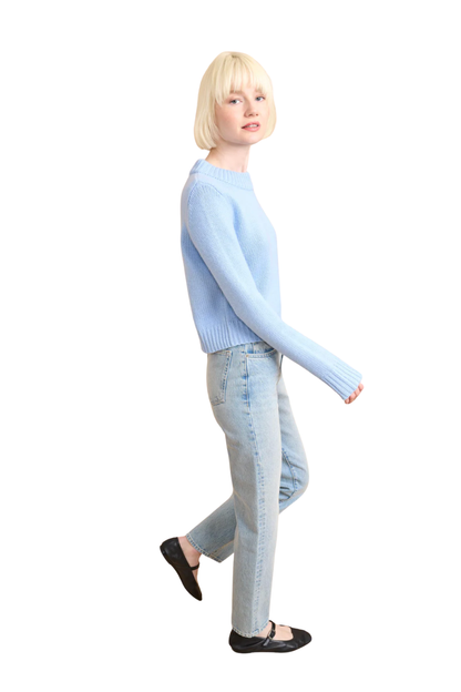 Solid Mini Marin Sweater in Light Blue