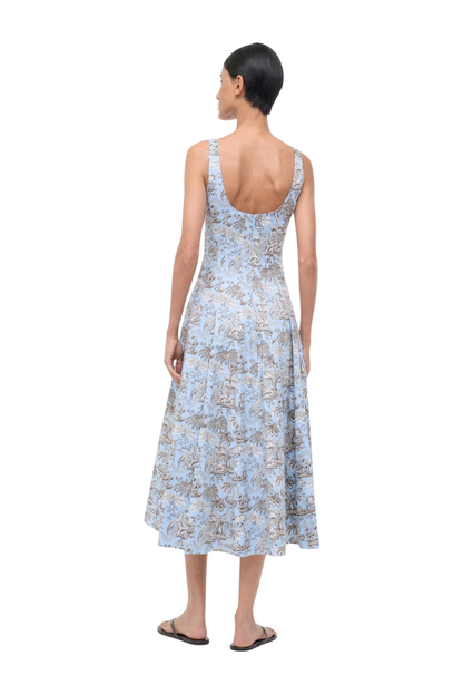Wells Dress in Sky Toile