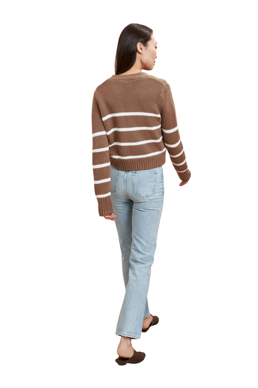 Mini Marina Cardigan in Tan/Cream