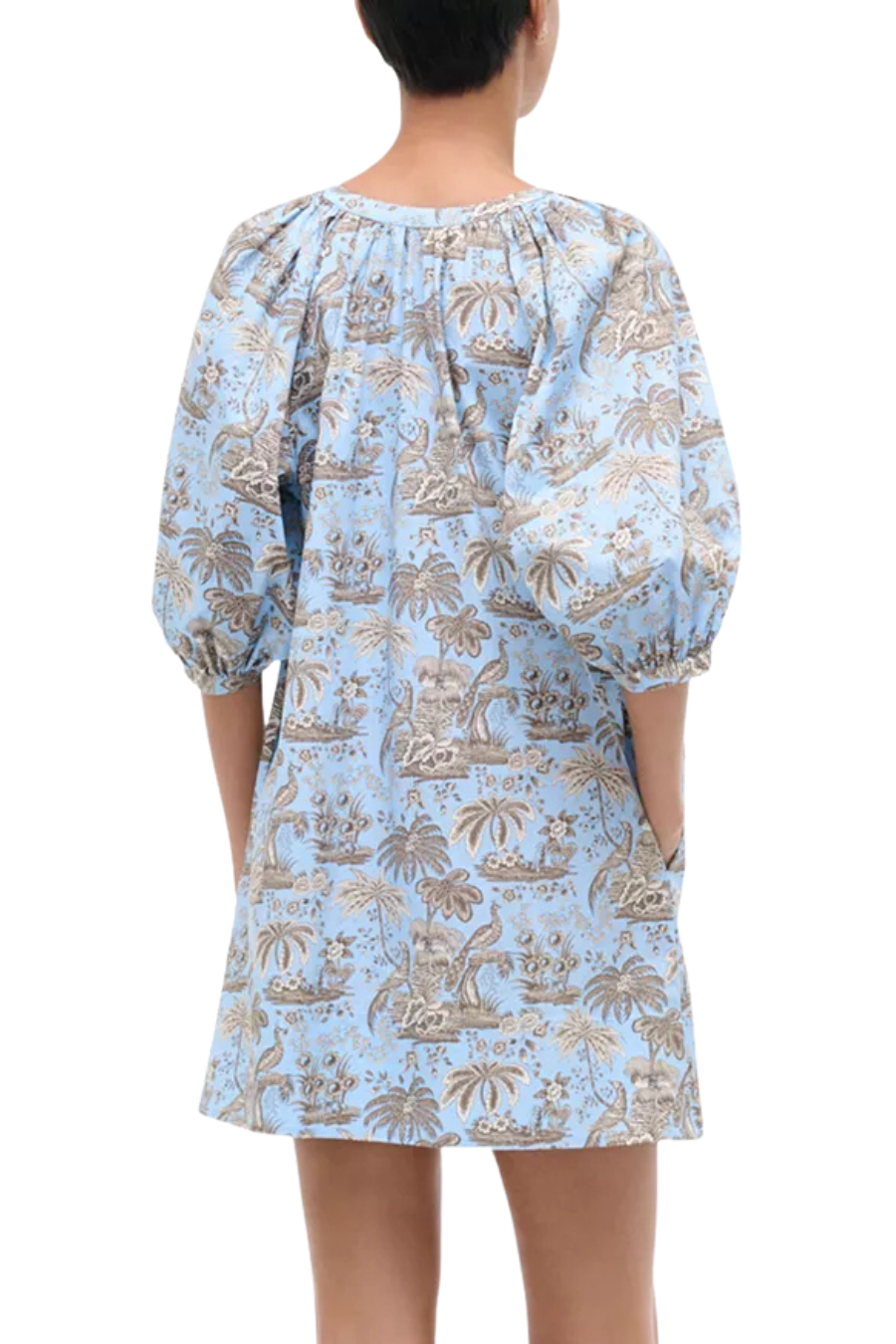 Vincent Mini Dress in Sky Toile