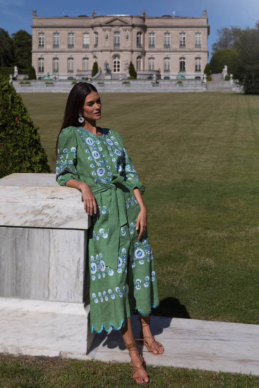 Lucia Dress in Emerald