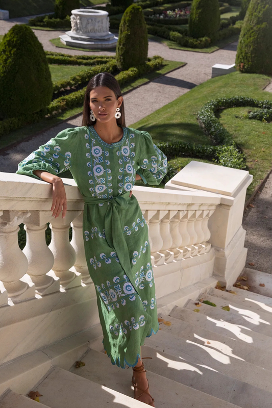 Lucia Dress in Emerald