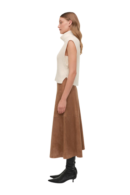 Bonnie Midi Skirt in Camel