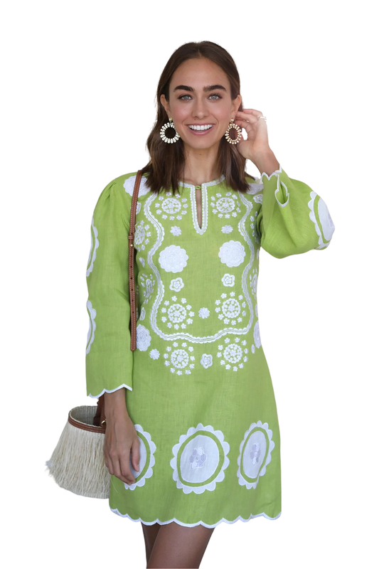 Alice Mini Dress in Lime