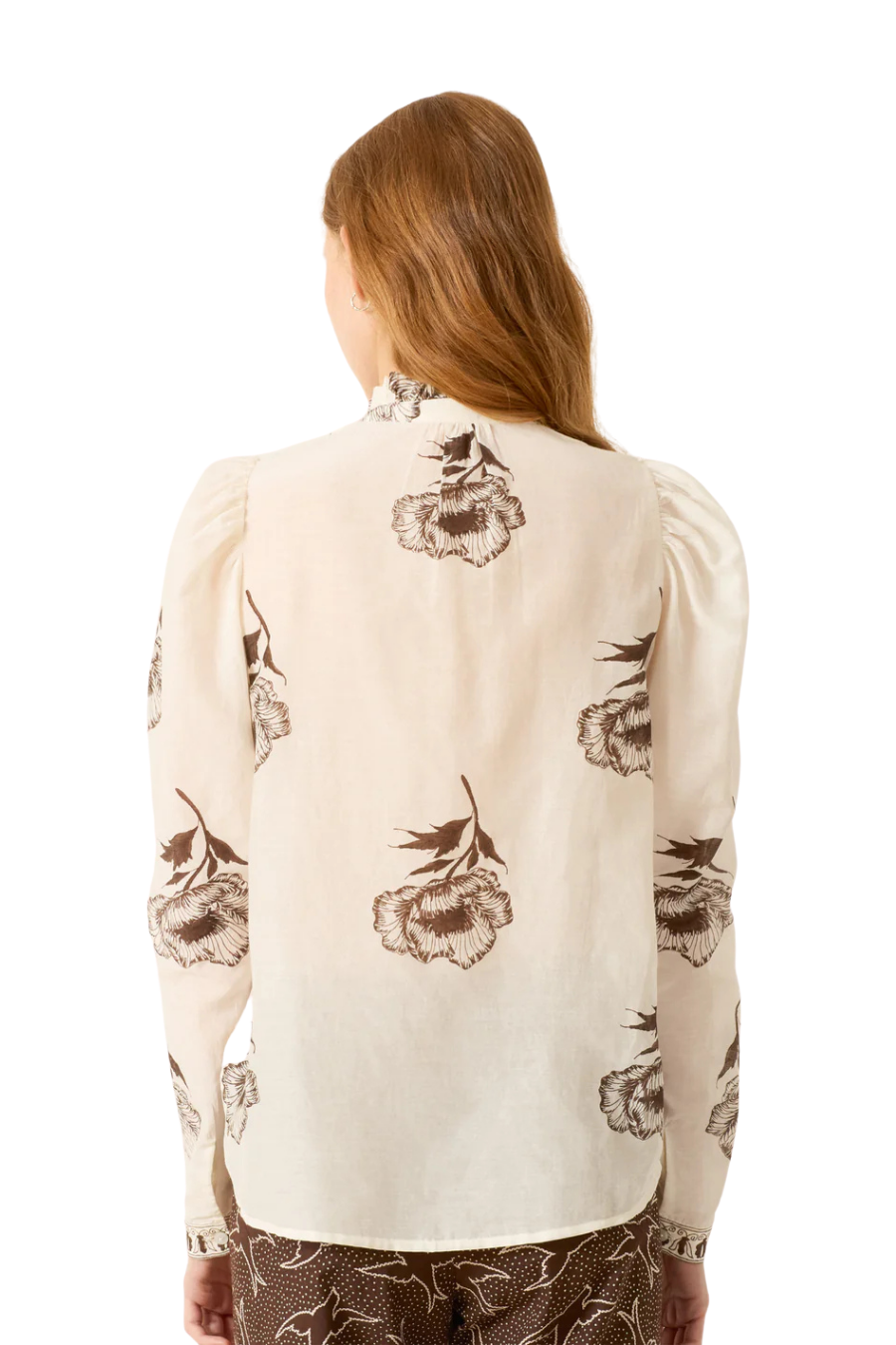 Artemis Obsidian Poppy Shirt in Off-White