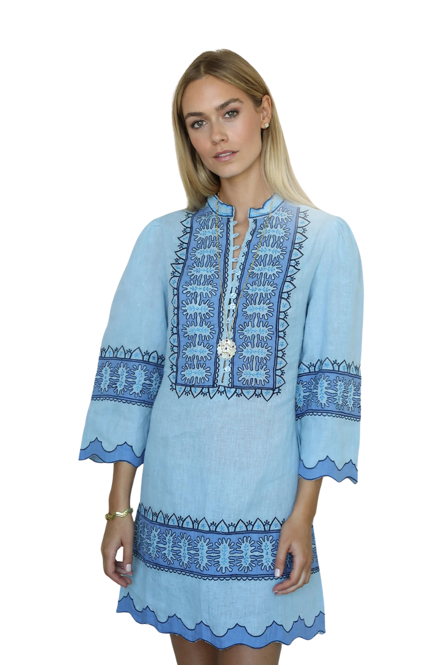 Sabine Mini Dress in Light Blue