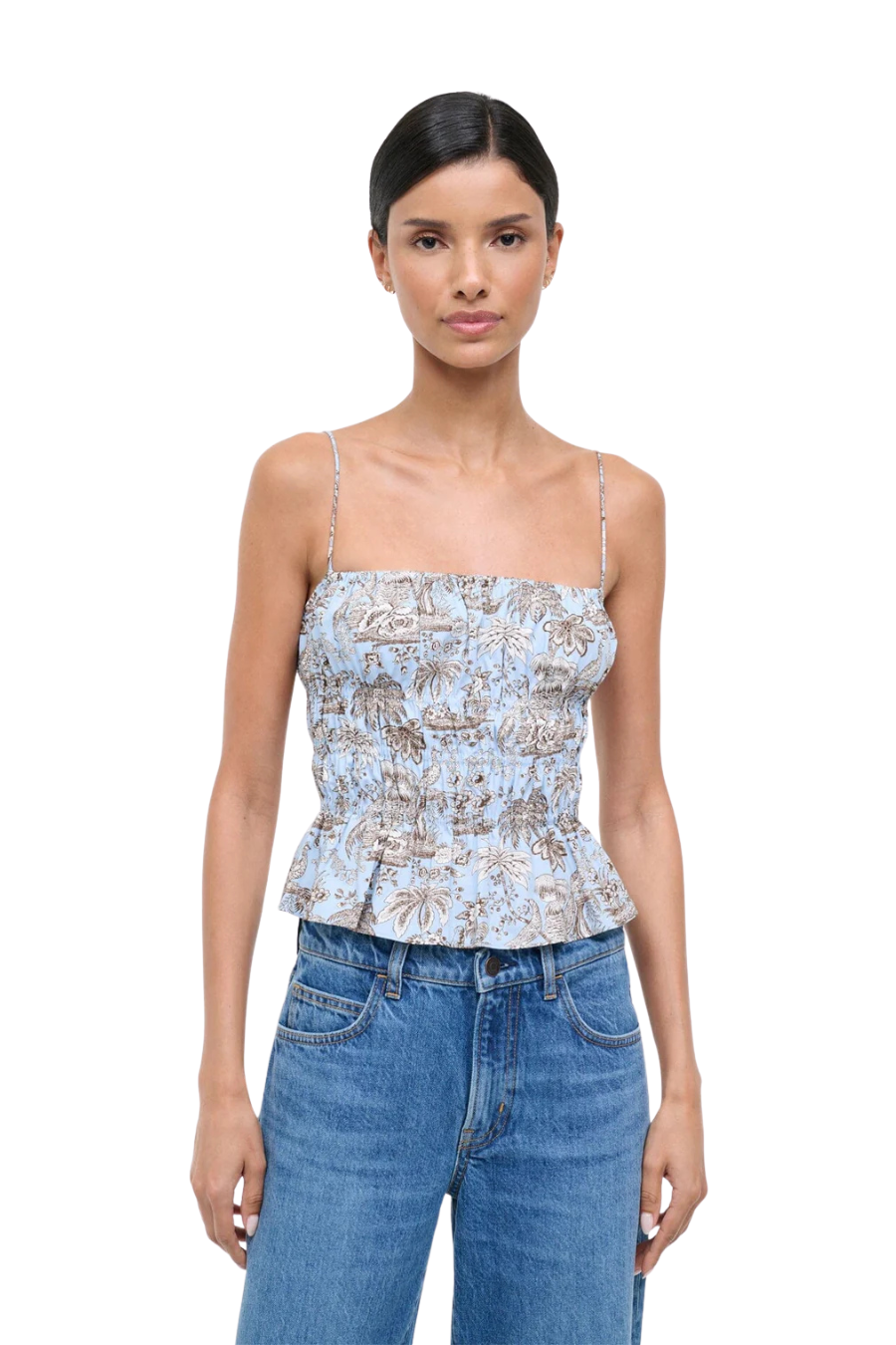 Ayla Top in Sky Toile
