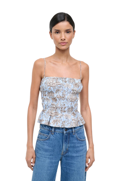 Ayla Top in Sky Toile