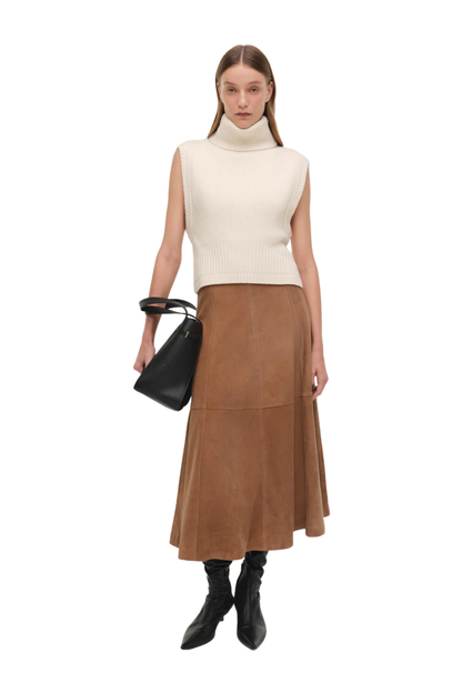 Bonnie Midi Skirt in Camel