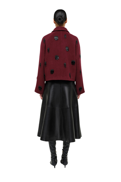 Ryma Leather Midi Skirt in Black