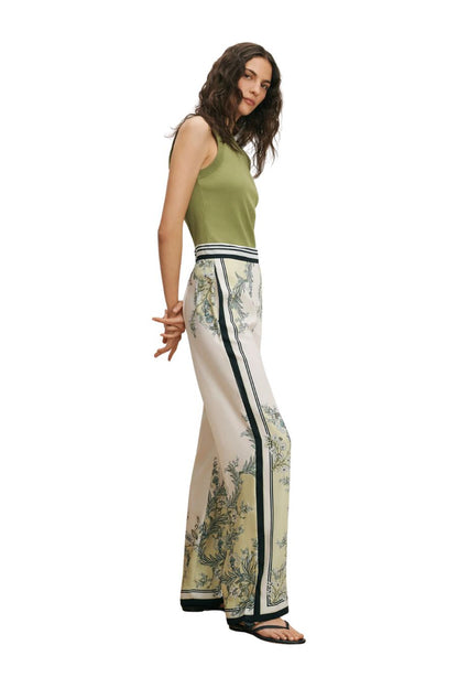 Grigore Pant in Light Pistachio Multi