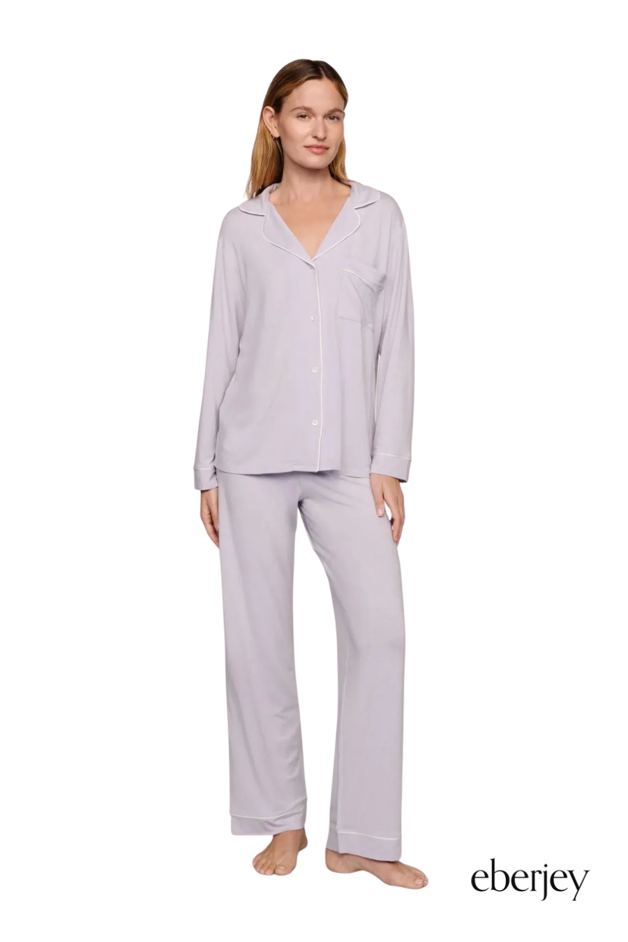 Gisele TENCEL™ Modal Long PJ Set in Thistle/Ivory