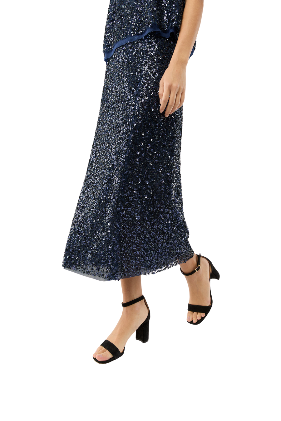 Ruby Skirt in Navy Beaded Mesh