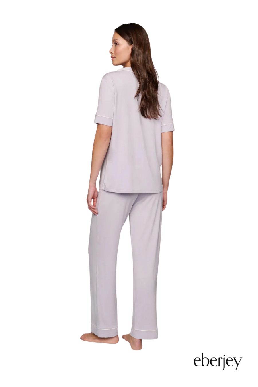 Gisele TENCEL™ Modal Short Sleeve & Pant PJ Set in Thistle/Ivory