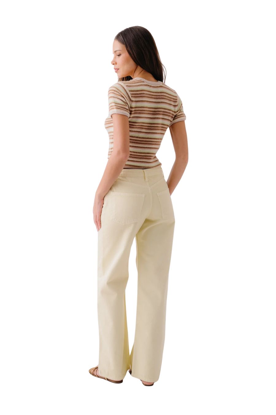 Jude Short Sleeve Cashmere Crewneck Tee in Buttercup