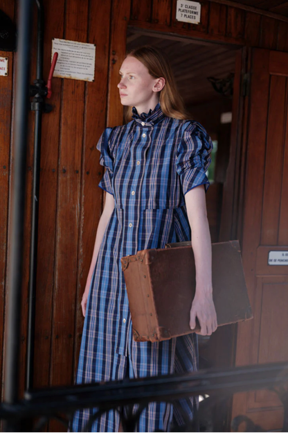 Venetia Dress in Navy/Blue