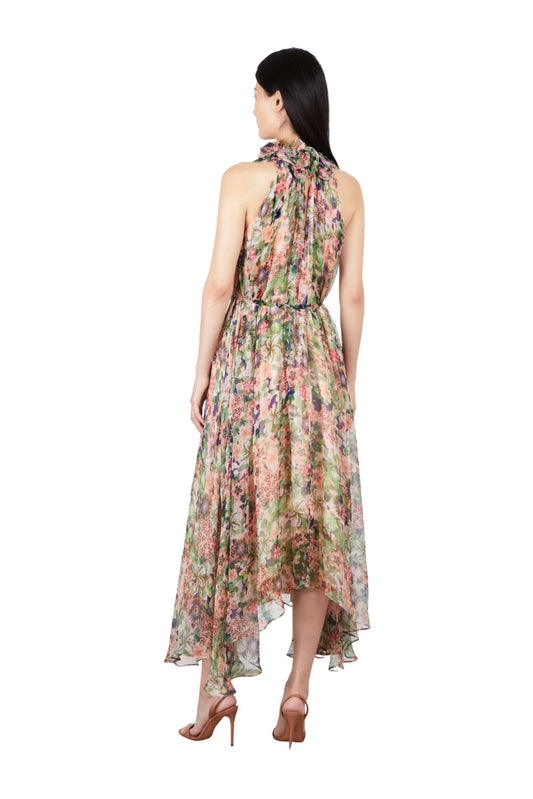 Iris Ruffle Dress in Rosette Meadow