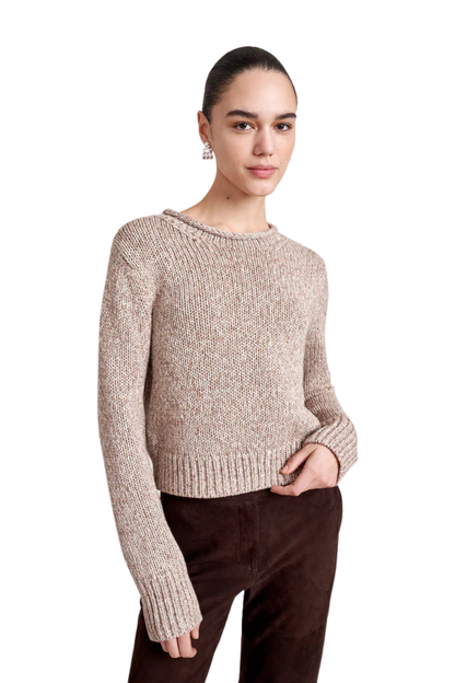 Marled Mini Marina Sweater in Marled Tan
