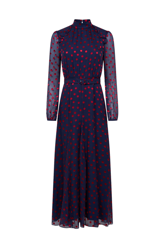 Jacqui B Dress in Navy Bright Rouge