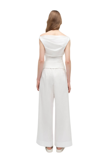 Maisel Cotton Draped Top in White