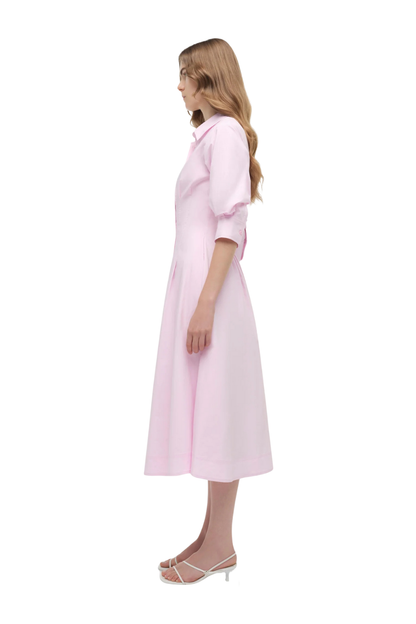 Jazz Pintuck Midi Dress in Tulip