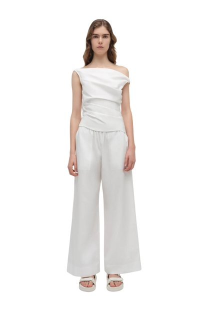 Maisel Cotton Draped Top in White