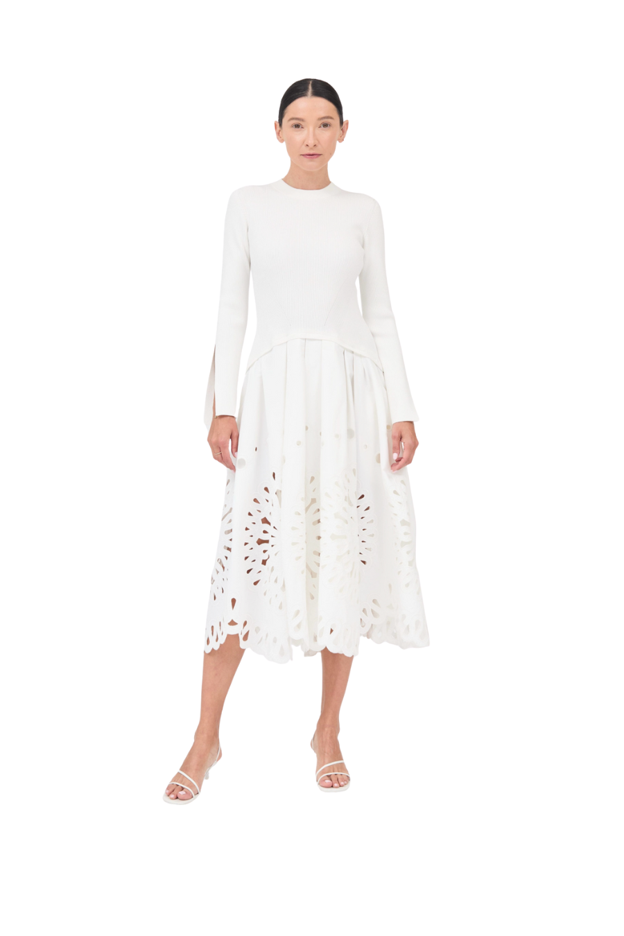 Elyse Long Sleeve Top in White