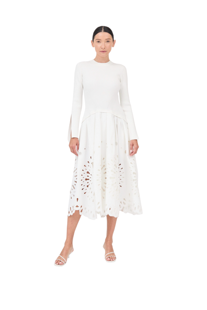 Elyse Long Sleeve Top in White