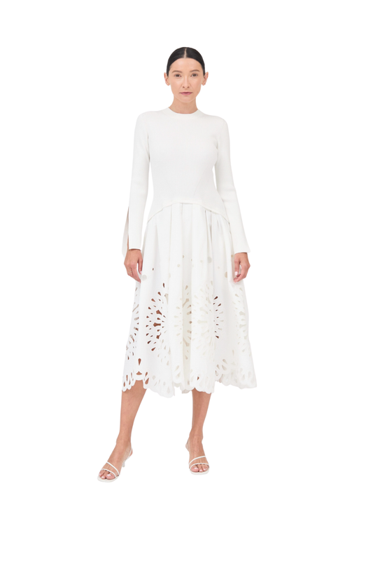 Elyse Long Sleeve Top in White