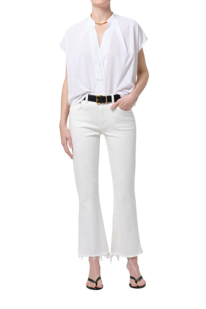 Goldie Ankle Kick Flare in Soft White