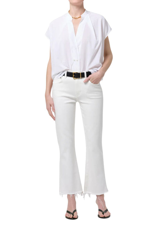 Goldie Ankle Kick Flare in Soft White