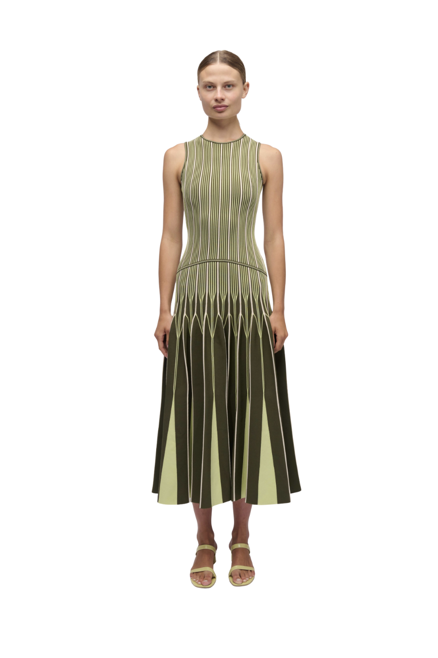 Oaklen Midi Dress in Pine Green