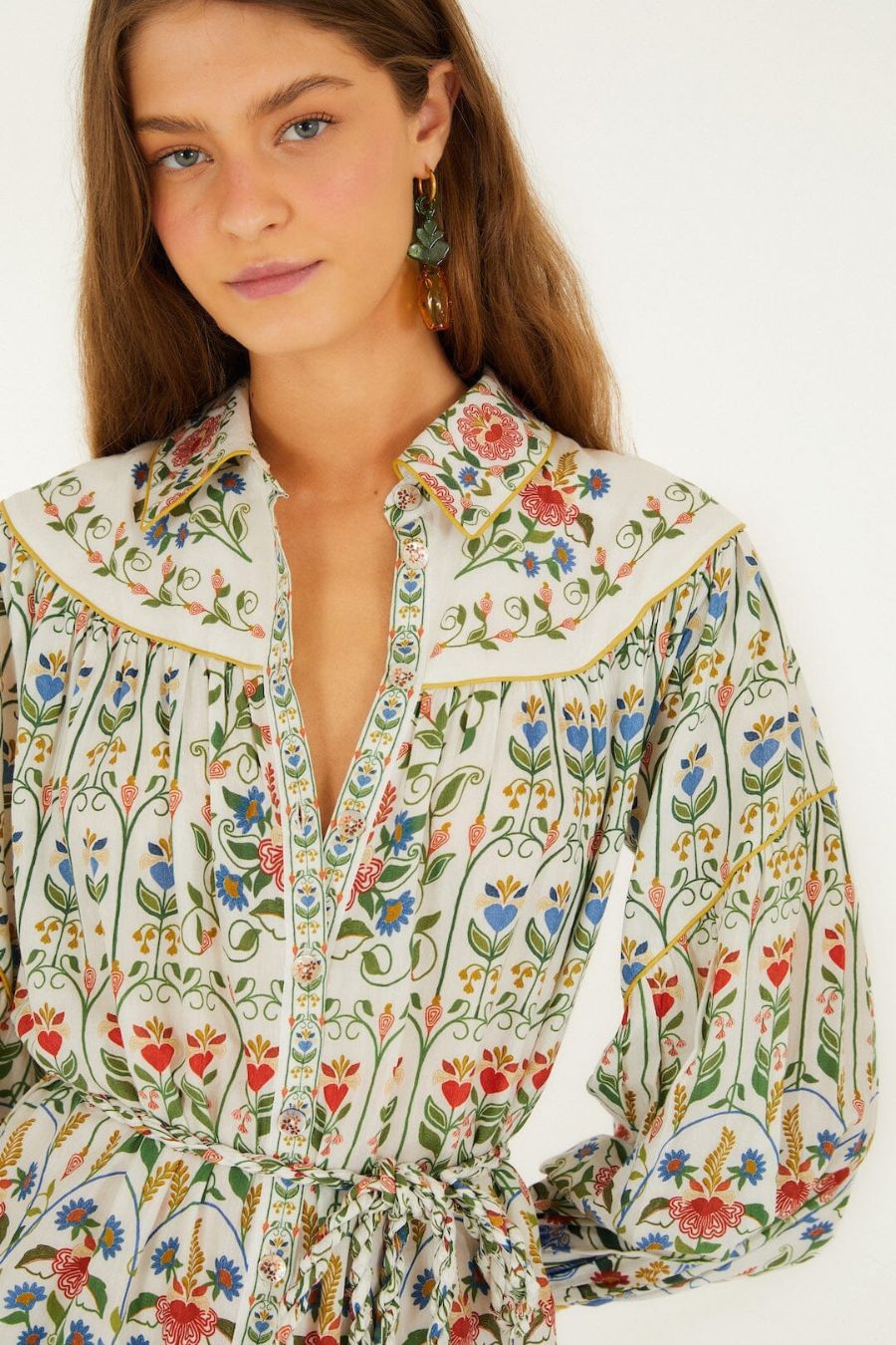Stitch Garden Mini Dress in Off-White