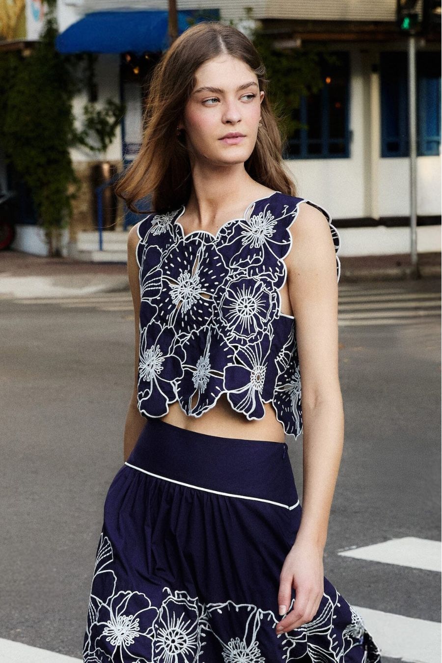 Flowers Richelieu Top in Blue