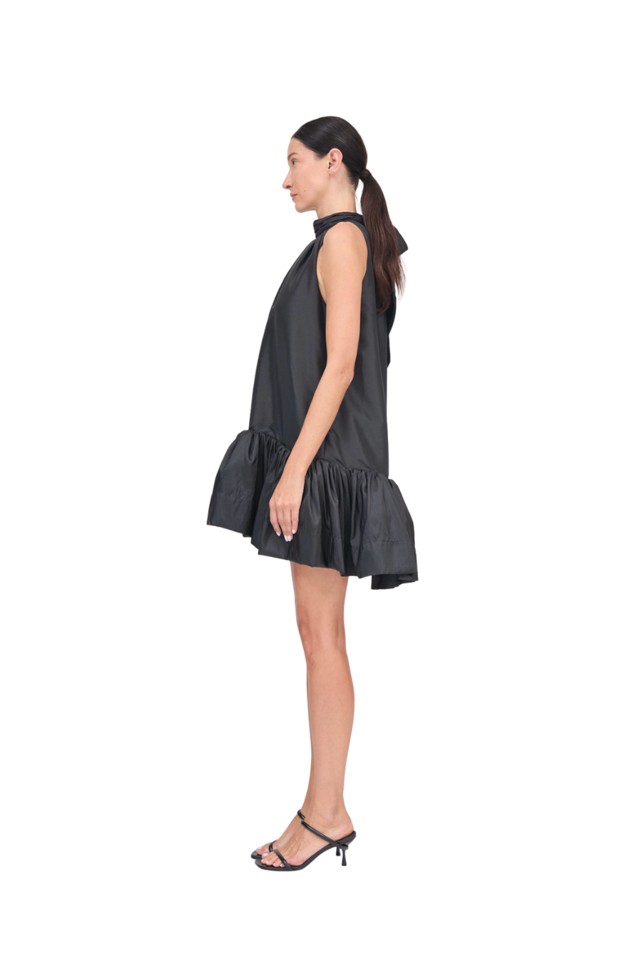 Hope Bow Tie Mini Dress in Black