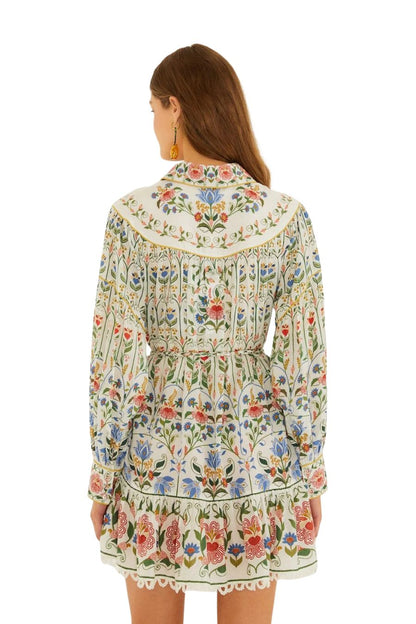 Stitch Garden Mini Dress in Off-White