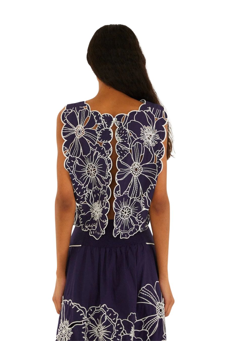 Flowers Richelieu Top in Blue