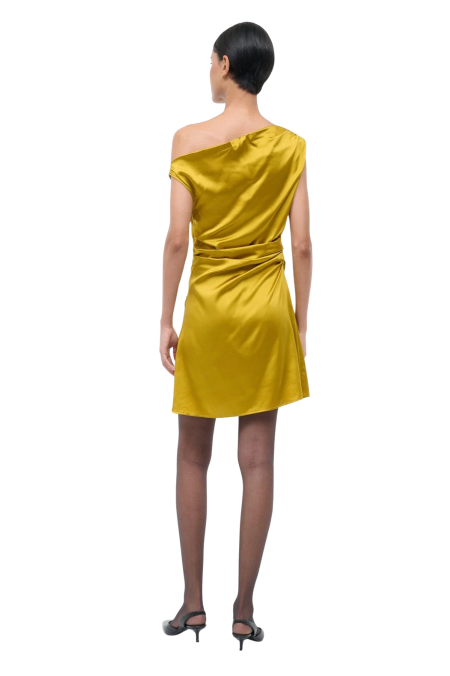 Mini Phare Silk Dress in Turmeric