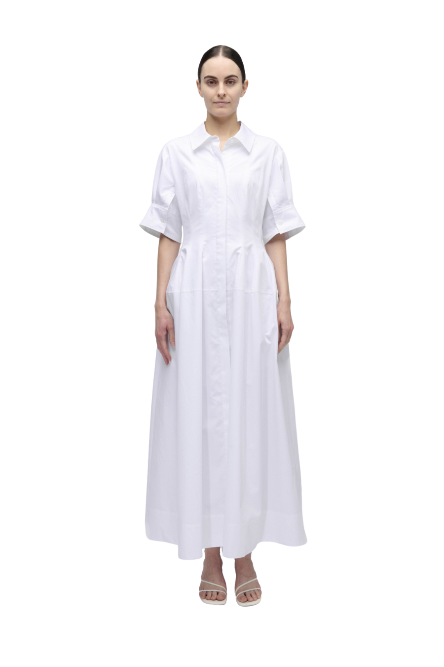 Mollie Shirt Dress in White