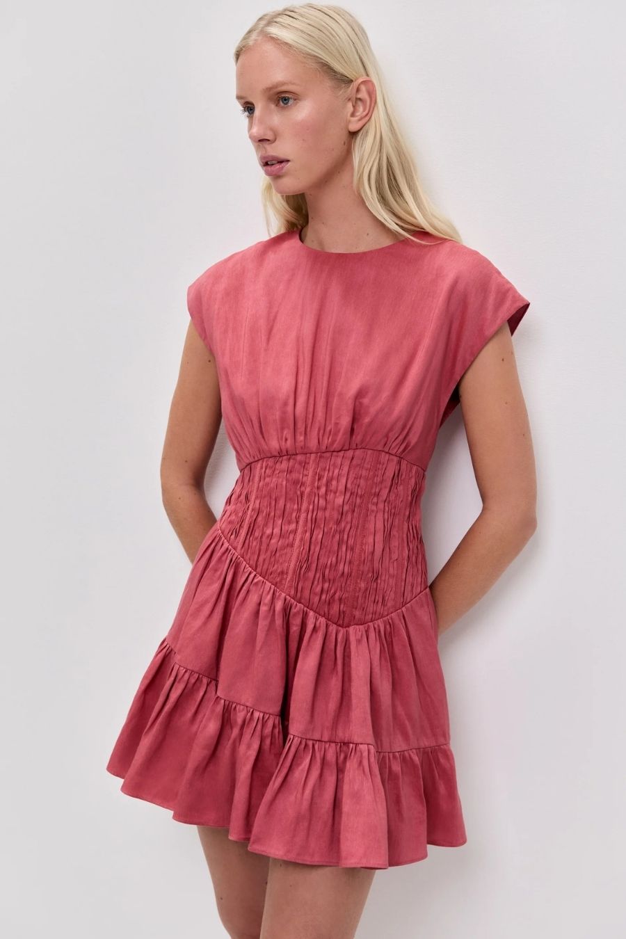 Ecliptica Mini Dress in Spiced Coral