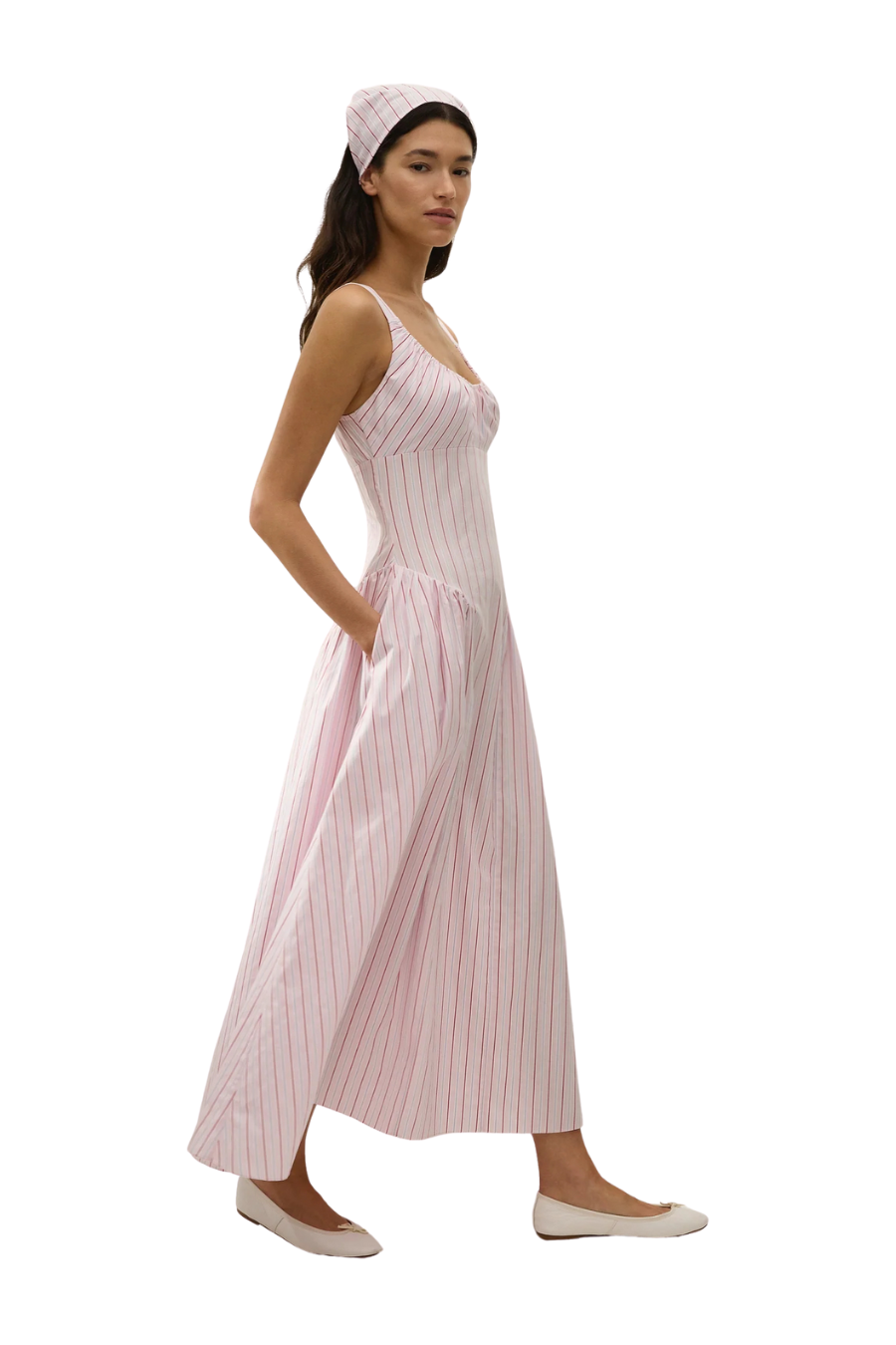 Marcella Midi Dress in Fiori Stripe Palazzo