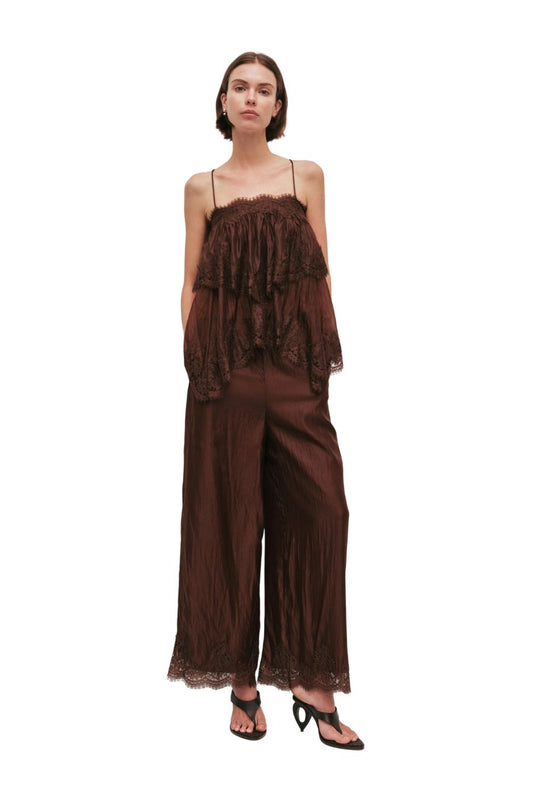 Ophelia Lace Pant in Chocolate