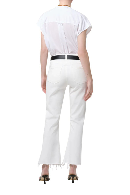 Goldie Ankle Kick Flare in Soft White