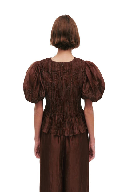 Ophelia Lace Top in Chocolate