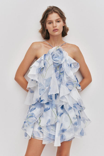 Pandorea Layered Mini Dress in Iris