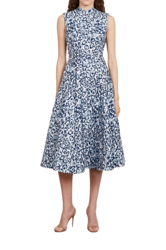 Flora Dress in Porcelain Blues