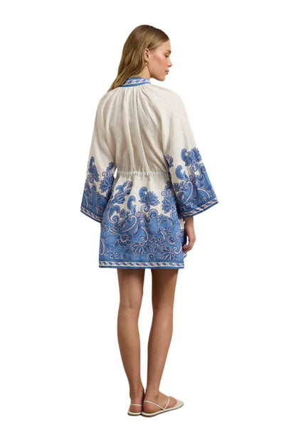 Lumi Dress in Brocade Azul