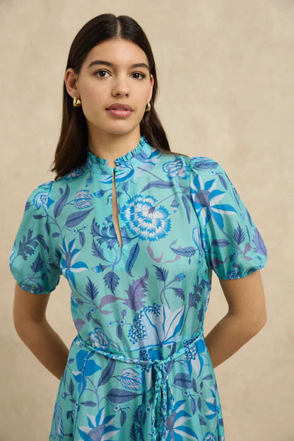 Oceanus Dress in Shellflower Blue